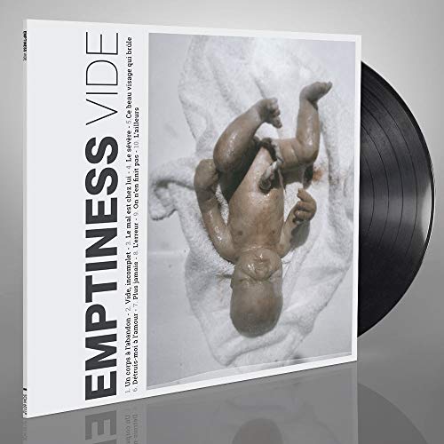 Vinyl record with cover art depicting a sculpture of a baby on fabric.