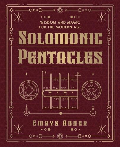 Book cover with gold text, symbols, and a dark red background.