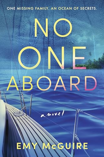 Book cover: "No One Aboard" with a yacht and stormy ocean scene.