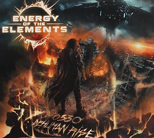 CD cover: figure with flames and a ruined cityscape background.