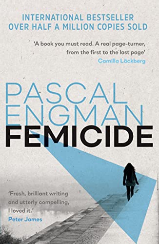 Book cover for “Femicide” with a lone figure walking down a road.