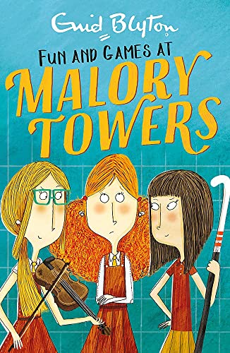 Book cover with illustrated girls playing violin and hockey.