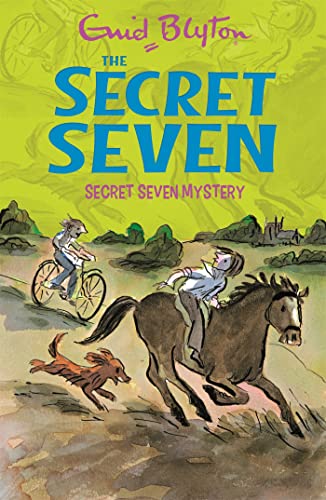 Book cover: children on bikes and horseback with a running dog.