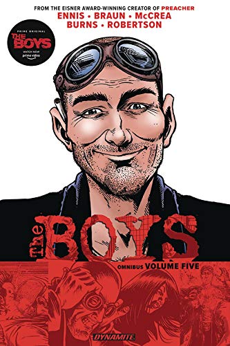 Comic book cover featuring a man wearing goggles with The Boys title text below.