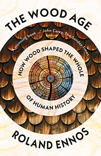 Book cover: "The Wood Age" with a circular wood-grain design.
