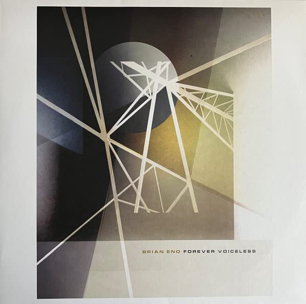 Brian Eno album cover: abstract geometric shapes in gold, gray, and brown.