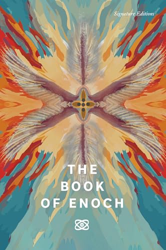 Book cover with abstract colorful wing-like patterns and the title The Book of Enoch.