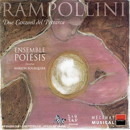 CD cover: portrait with abstract pink and gold background, text details.