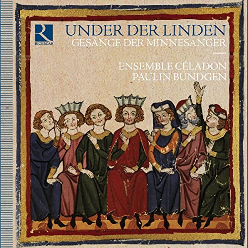 CD cover: Medieval illustration of crowned figures, “Under der Linden” text.