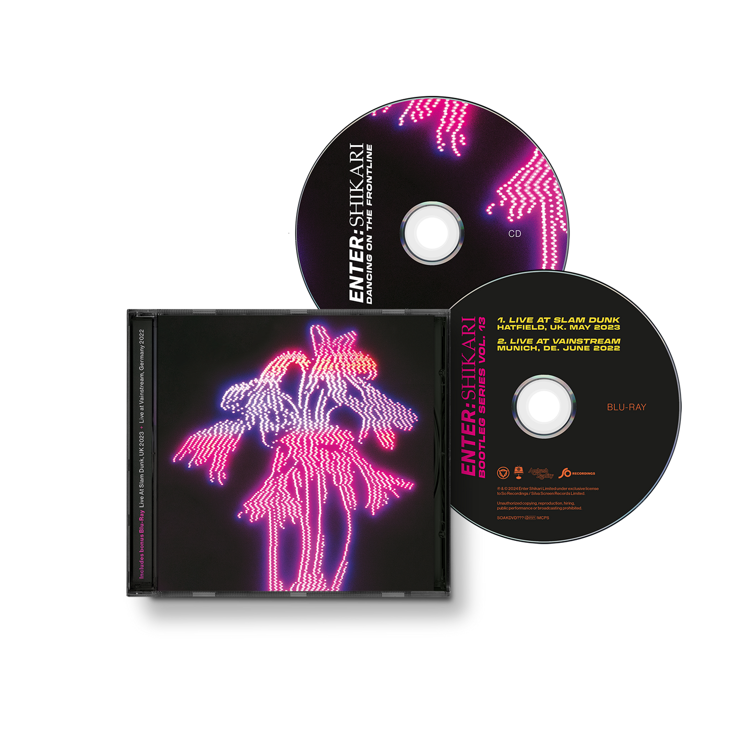 Enter Shikari "Dancing On The Frontline" CD with two discs and pink artwork.