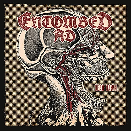 Entombed A.D. “Dead Dawn” CD cover: skull illustration with red details.
