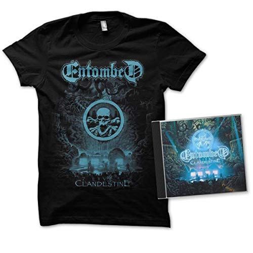 Black Entombed t-shirt with CD album, āClandestine Liveā.
