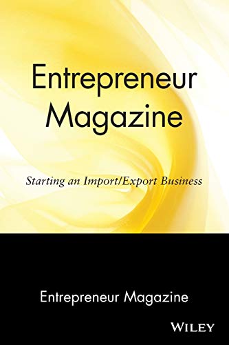 Book cover: "Entrepreneur Magazine Starting an Import/Export Business", yellow abstract design.