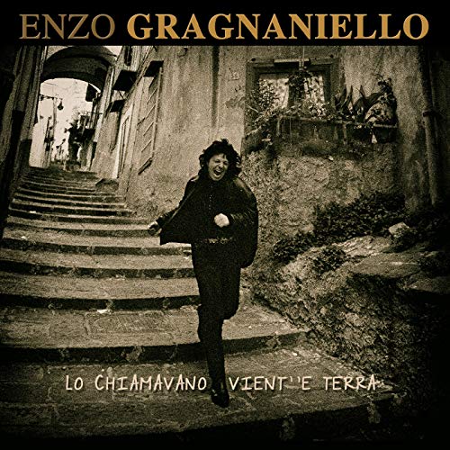 Sepia-toned CD cover featuring a man running down a stone staircase.