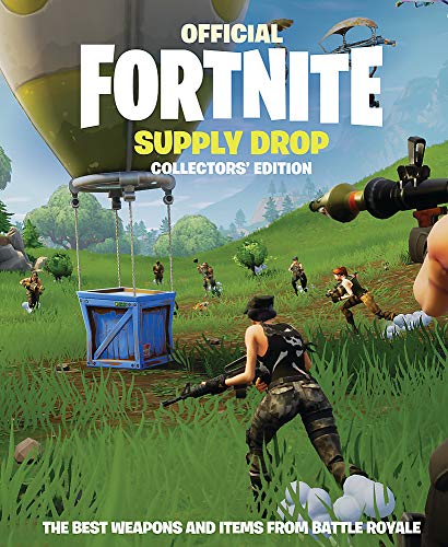 Fortnite characters in a grassy field with a supply drop balloon.