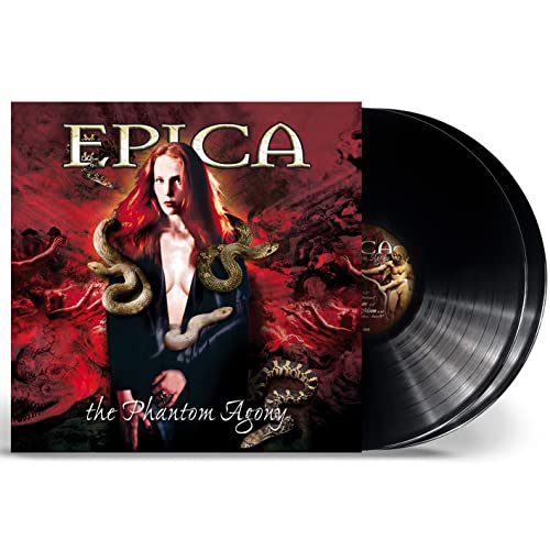 Vinyl record of Epica’s “The Phantom Agony” with a woman and snakes cover.