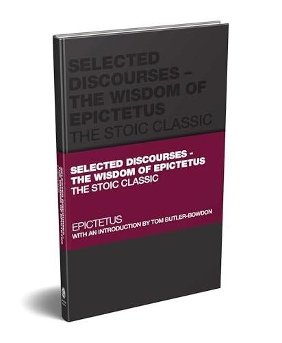 Black book cover with white text: "Selected Discourses - The Wisdom of Epictetus".