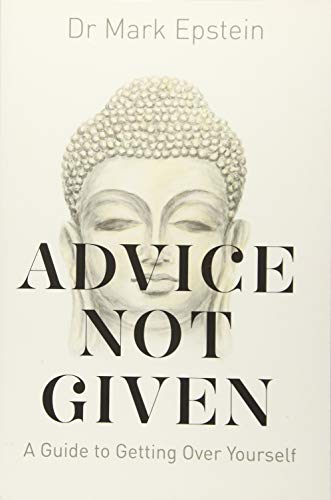 Book cover with a sketched Buddha head and bold title: "Advice Not Given.