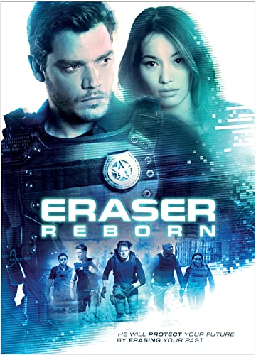 Eraser: Reborn" DVD cover featuring two main actors and action scene below.