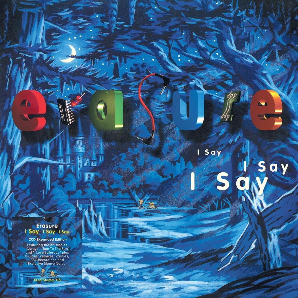 CD cover for Erasure’s “I Say I Say I Say” with blue forest imagery.