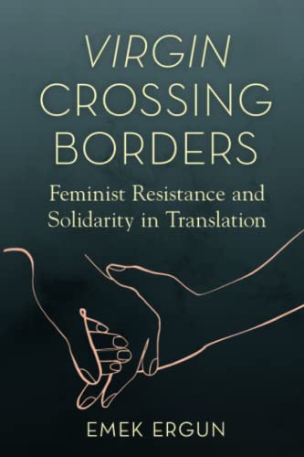 Book cover: “Virgin Crossing Borders” with hands in a pink line drawing.