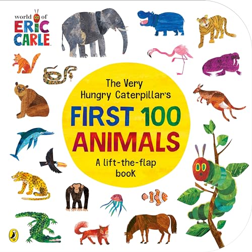 Book cover featuring colorful animal illustrations and The Very Hungry Caterpillar.