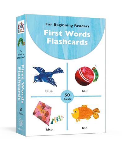 Eric Carle First Words Flashcards box with illustrated images of objects.