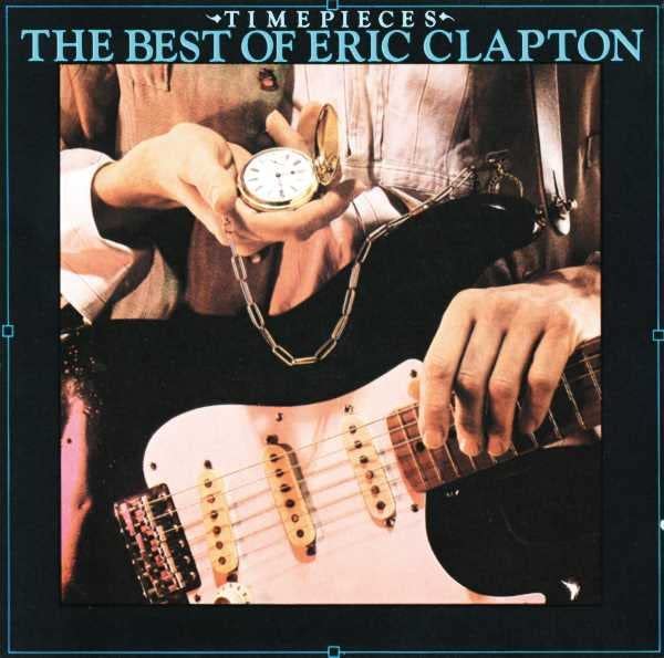 CD cover: Eric Clapton with guitar and pocket watch, dark background.