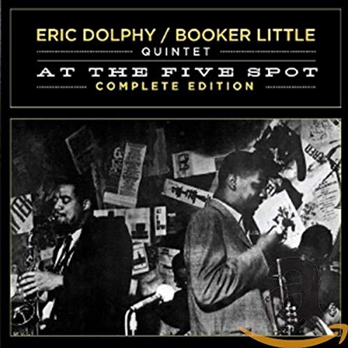 CD cover for Eric Dolphy’s “At The Five Spot Complete Edition” featuring musicians.