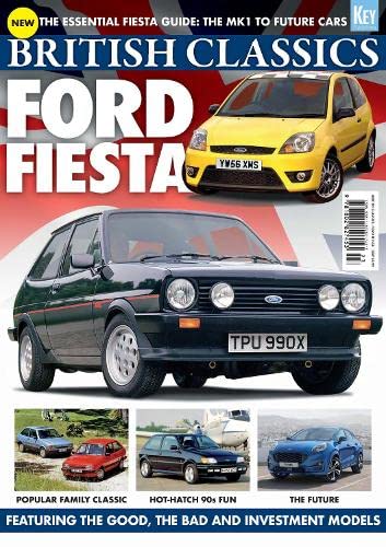 Magazine cover featuring classic and modern Ford Fiesta cars.