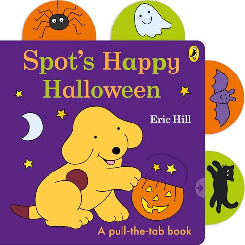 Spot the dog with a pumpkin, Halloween themed pull-the-tab book.
