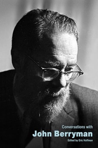 Black and white portrait of poet John Berryman with book title.