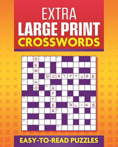 Book cover featuring a purple crossword puzzle with large print text.