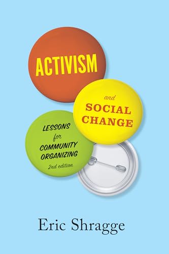 Book cover with stacked button graphics and author name, Eric Shragge.