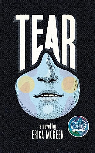 Book cover: "Tear" with a face illustration and blue tones.