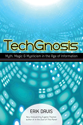 Book cover featuring the title TechGnosis over a blue, glowing, digital grid background.