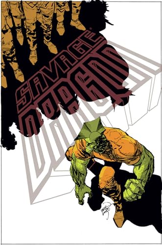 Comic book cover featuring a green, muscular figure and bold red text.