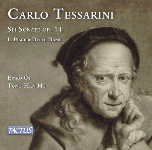 CD cover featuring a portrait of composer Carlo Tessarini in a dark cap.