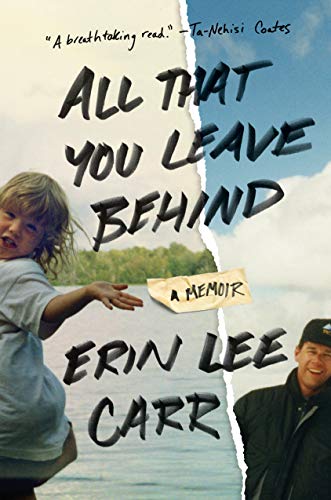 Book cover: “All That You Leave Behind” memoir with family photos.