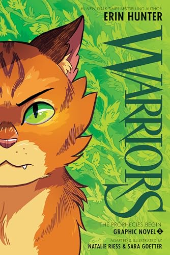 Close-up of a reddish-brown cat face on a green, leafy background.