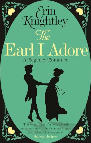 Book cover: Silhouette couple dancing, teal background, title “The Earl I Adore”.