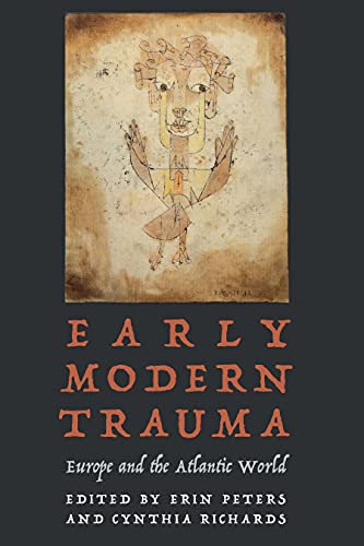 Book cover: abstract face illustration above the title "Early Modern Trauma.