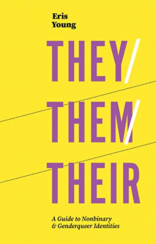 Yellow book cover with purple text reading “They/Them/Their” and subtitle.
