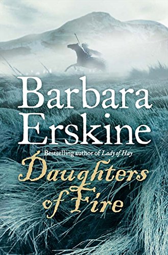 Book cover: “Daughters of Fire” by Barbara Erskine, with a silhouetted rider.