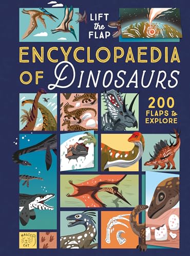 Book cover featuring colorful illustrations of various dinosaurs.