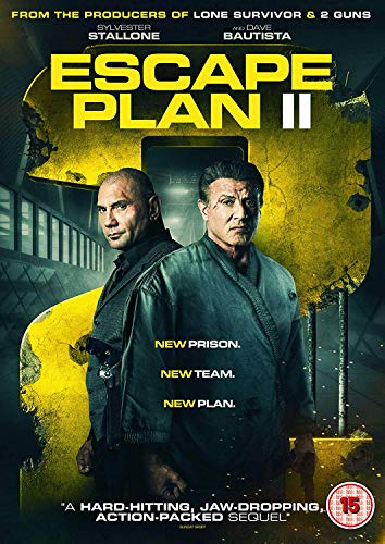 DVD cover for "Escape Plan 2" featuring Sylvester Stallone and Dave Bautista.