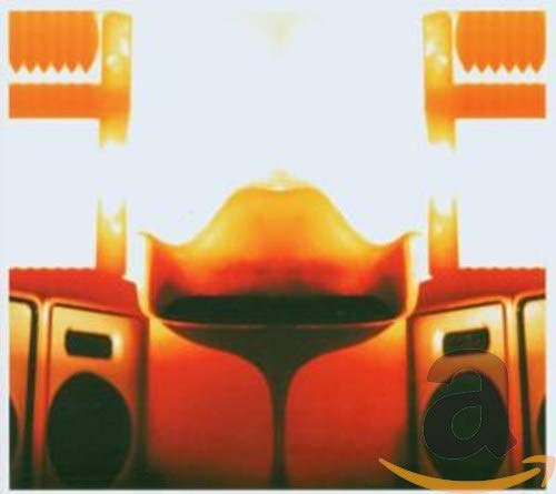 CD cover with abstract orange shapes resembling speakers and a waveform.
