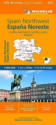 Michelin regional map of Spain Northwest, Castilla y Leon, and Madrid.