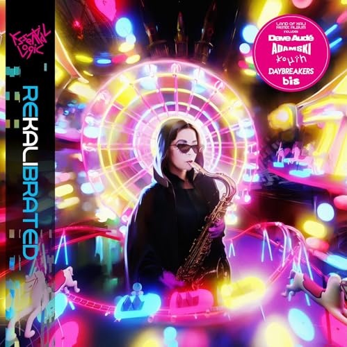 Vinyl record cover featuring a woman with a saxophone and colorful lights.