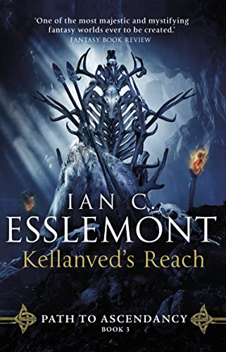Book cover: skeletal throne with antlers, dark fantasy art, author Ian C. Esslemont.